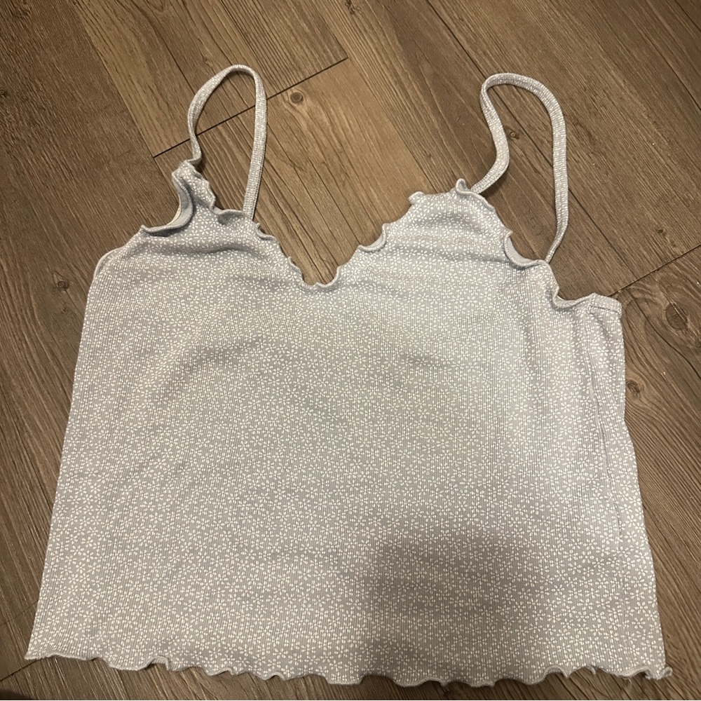 Brandy Melville blue floral cami crop top